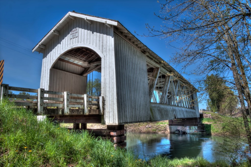 Gilkey Covered Bridge, Oregon jigsaw puzzle in Bridges puzzles on TheJigsawPuzzles.com