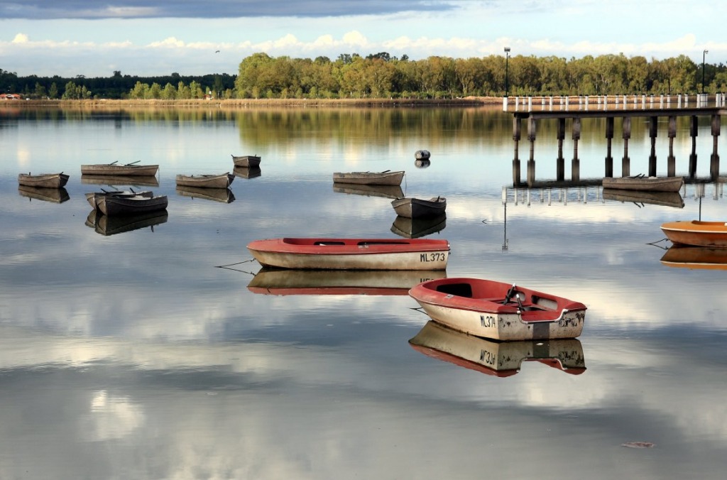 Pier and Boats at Lobos, Argentina jigsaw puzzle in Great Sightings puzzles on TheJigsawPuzzles.com