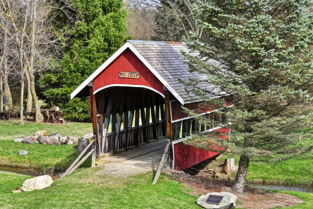 Mill Creek Bridge, Hadley Michigan jigsaw puzzle in Bridges puzzles on TheJigsawPuzzles.com