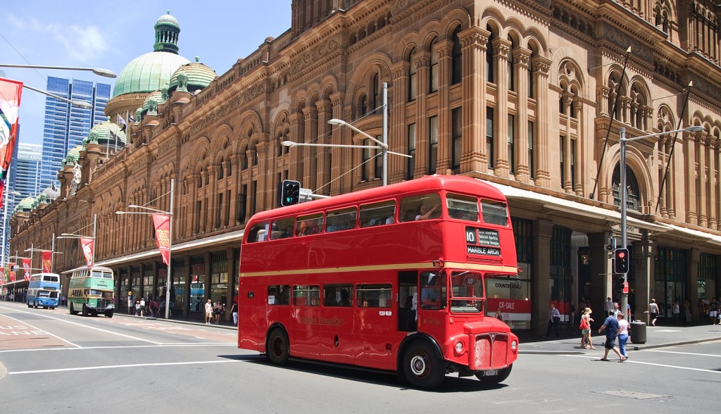 London Bus in Sydney, Australia jigsaw puzzle in Street View puzzles on TheJigsawPuzzles.com
