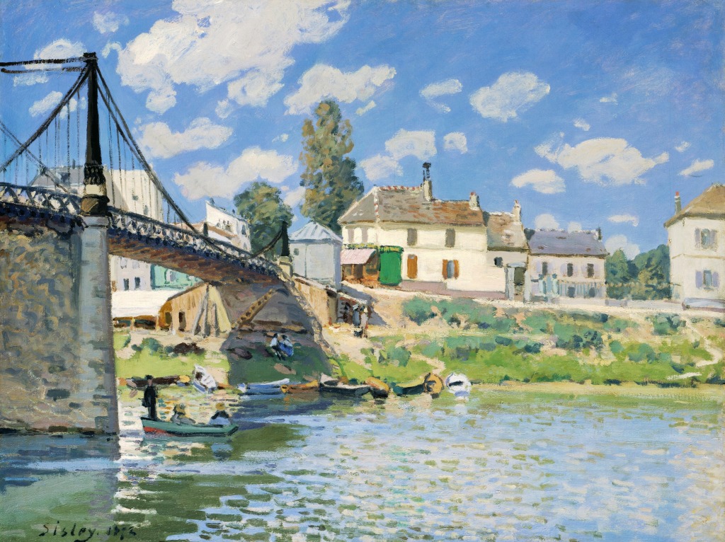 The Bridge at Villeneuve-la-Garenne jigsaw puzzle in Bridges puzzles on TheJigsawPuzzles.com