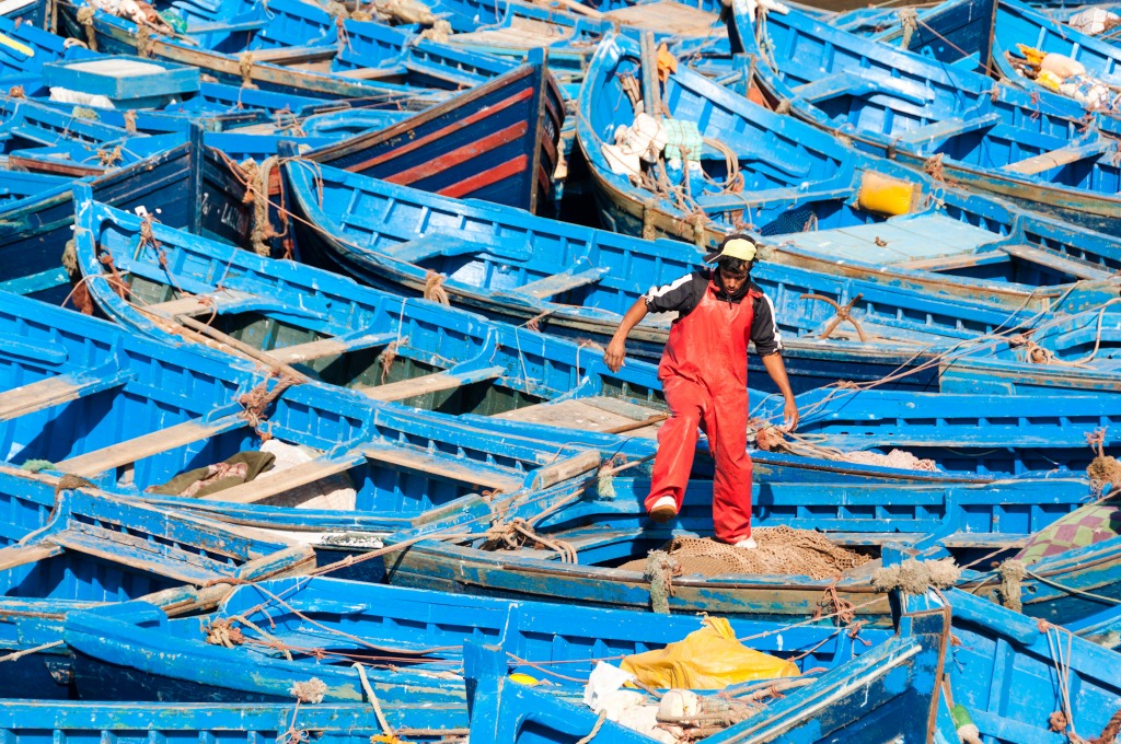 Fisherman in Morocco jigsaw puzzle in People puzzles on TheJigsawPuzzles.com