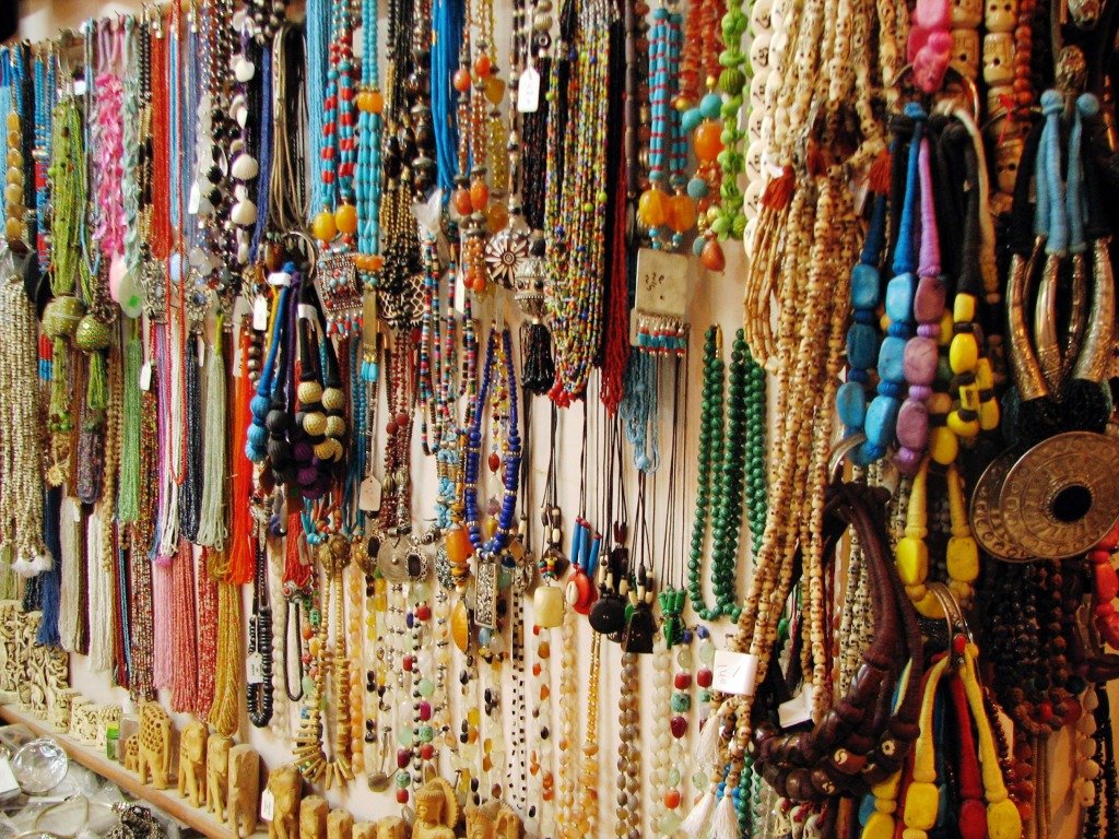 Rainbow of Necklaces for Sale in India jigsaw puzzle in Handmade puzzles on TheJigsawPuzzles.com