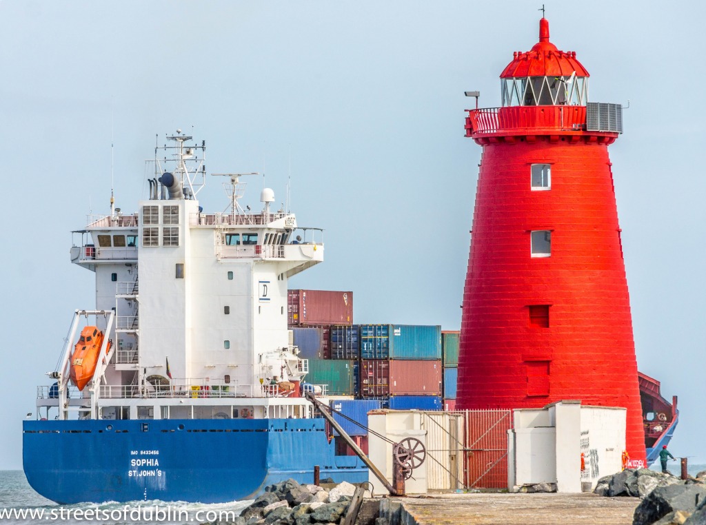 Container Ship Sophia in Dublin Port jigsaw puzzle in Puzzle of the Day puzzles on TheJigsawPuzzles.com