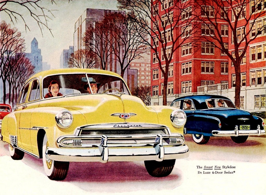 1951 Chevrolet Styleline De Luxe Sedans jigsaw puzzle in Cars & Bikes puzzles on TheJigsawPuzzles.com