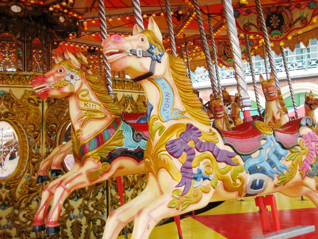 Carousel on Brighton Beach jigsaw puzzle in Animals puzzles on TheJigsawPuzzles.com