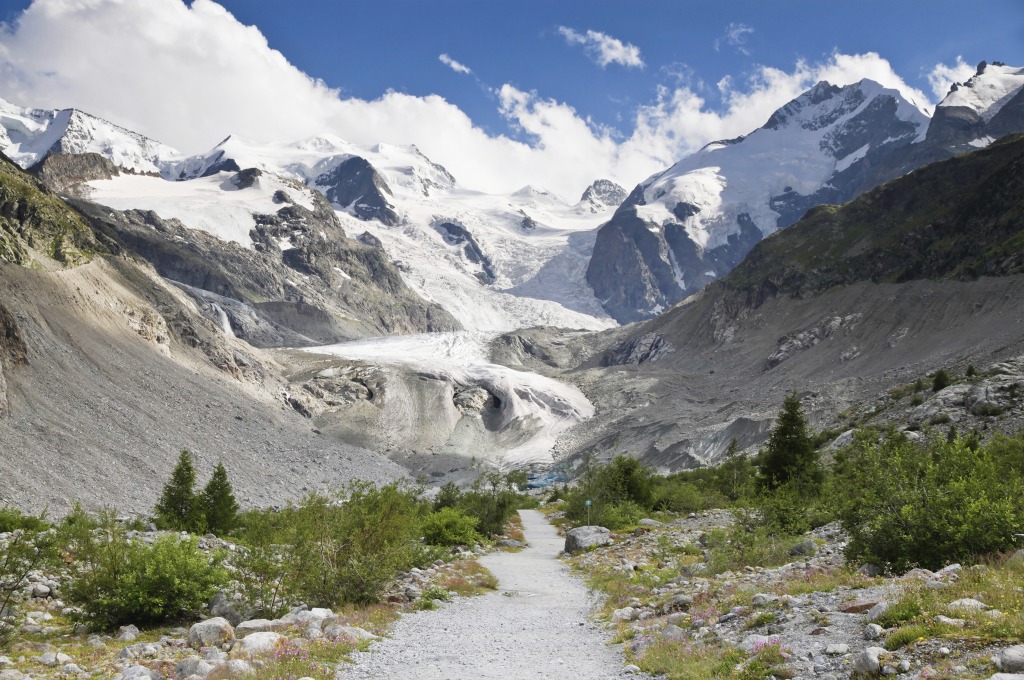 Trail to Morteratsch Glacier, Switzerland jigsaw puzzle in Great Sightings puzzles on TheJigsawPuzzles.com