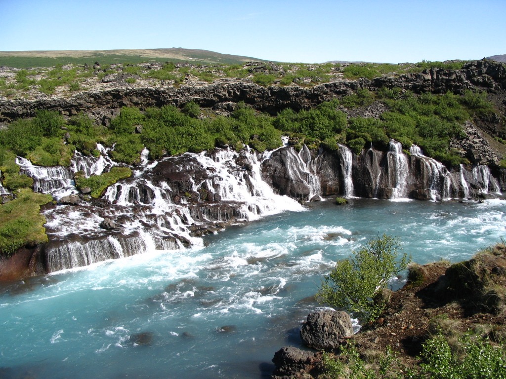 Hraunfossar Waterfalls, Iceland jigsaw puzzle in Waterfalls puzzles on TheJigsawPuzzles.com