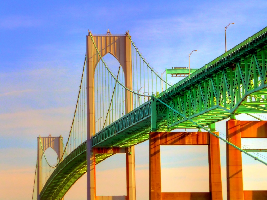 Newport Bridge from Below jigsaw puzzle in Bridges puzzles on TheJigsawPuzzles.com