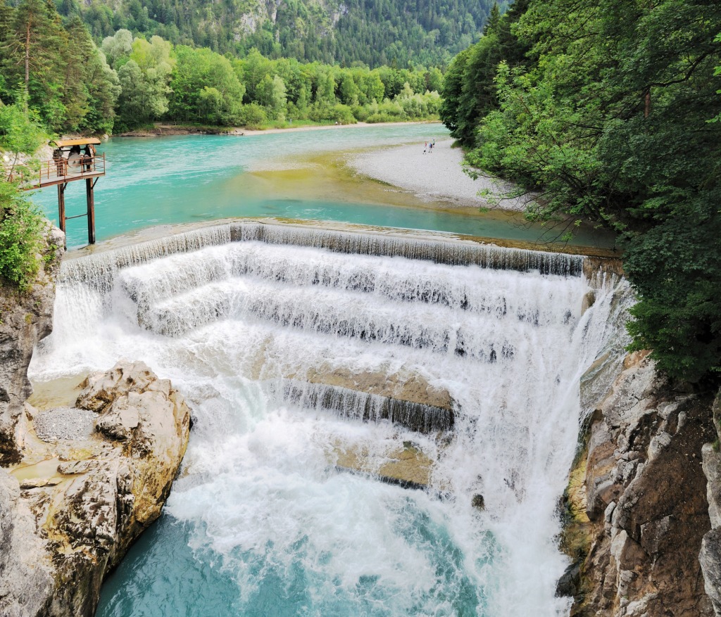 Lech Weir Lechfall in Füssen, Germany jigsaw puzzle in Waterfalls puzzles on TheJigsawPuzzles.com