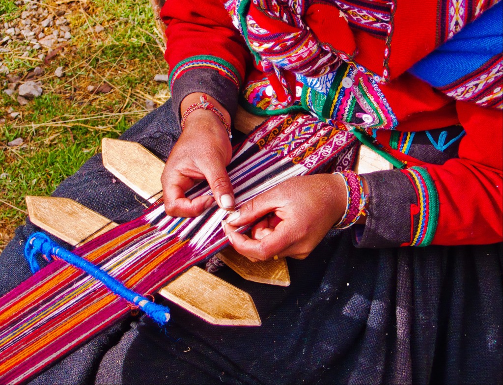 Textile Arts in Chinchero, Peru jigsaw puzzle in Handmade puzzles on TheJigsawPuzzles.com