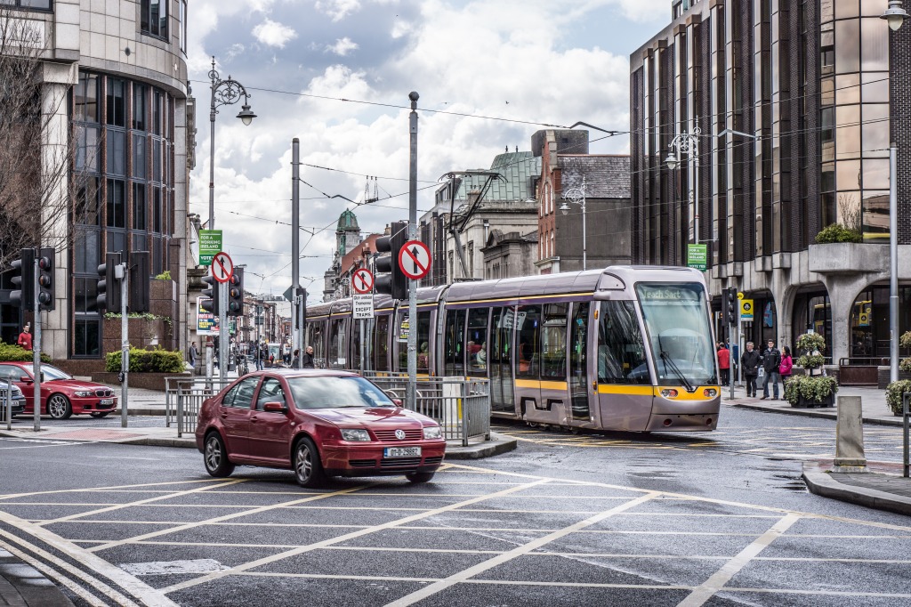 Luas Tram, Abbey Street, Dublin jigsaw puzzle in Street View puzzles on TheJigsawPuzzles.com