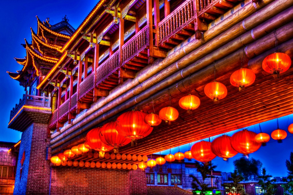 Chinese Lanterns Bridge jigsaw puzzle in Bridges puzzles on TheJigsawPuzzles.com