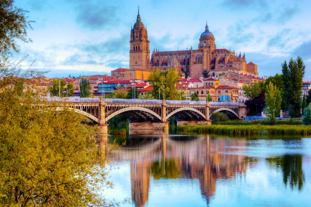 Salamanca Cathedral Before Sunrise jigsaw puzzle in Bridges puzzles on TheJigsawPuzzles.com