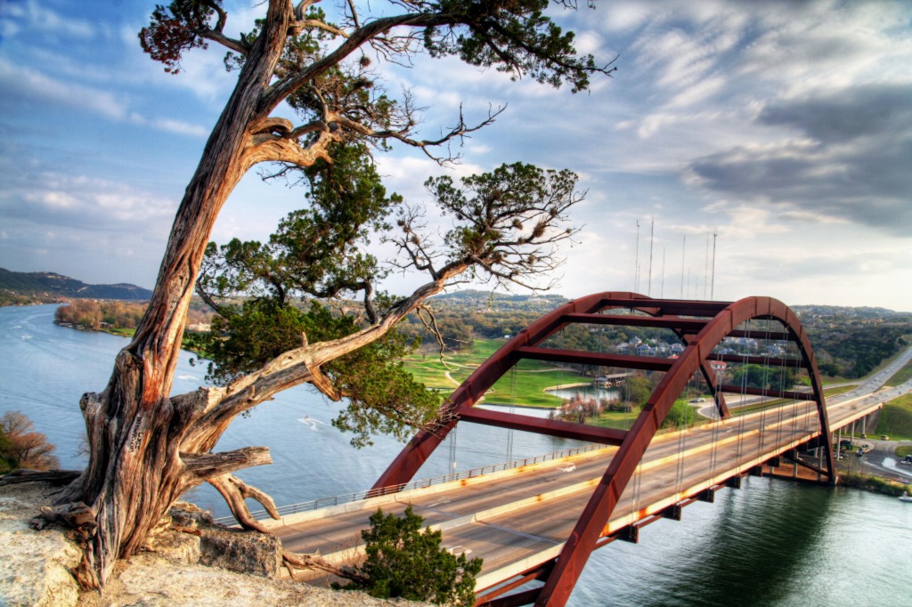 Pennybacker Bridge, Lake Austin, TX jigsaw puzzle in Bridges puzzles on TheJigsawPuzzles.com