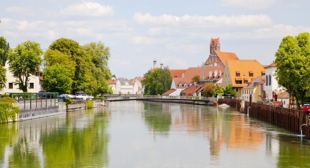 Isar River, Landshut, Germany jigsaw puzzle in Street View puzzles on TheJigsawPuzzles.com