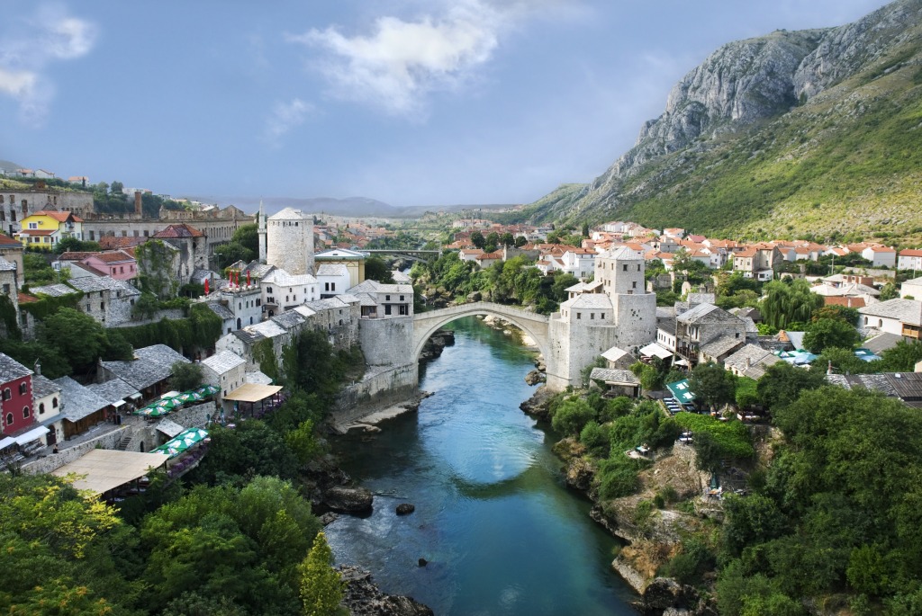 Mostar Old Town, Bosnia jigsaw puzzle in Bridges puzzles on TheJigsawPuzzles.com