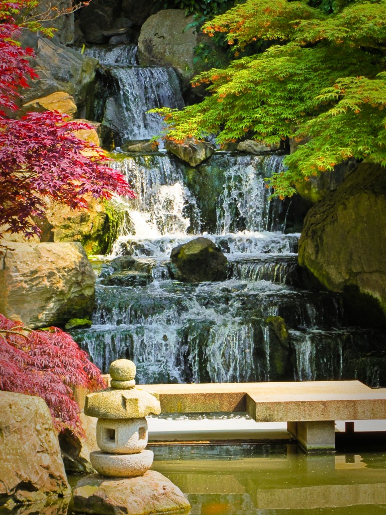 Kyoto Garden Waterfall jigsaw puzzle in Waterfalls puzzles on TheJigsawPuzzles.com