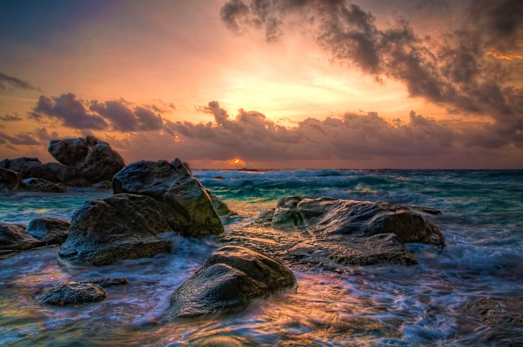 Aruba Sunrise, Caribbean Sea jigsaw puzzle in Great Sightings puzzles on TheJigsawPuzzles.com