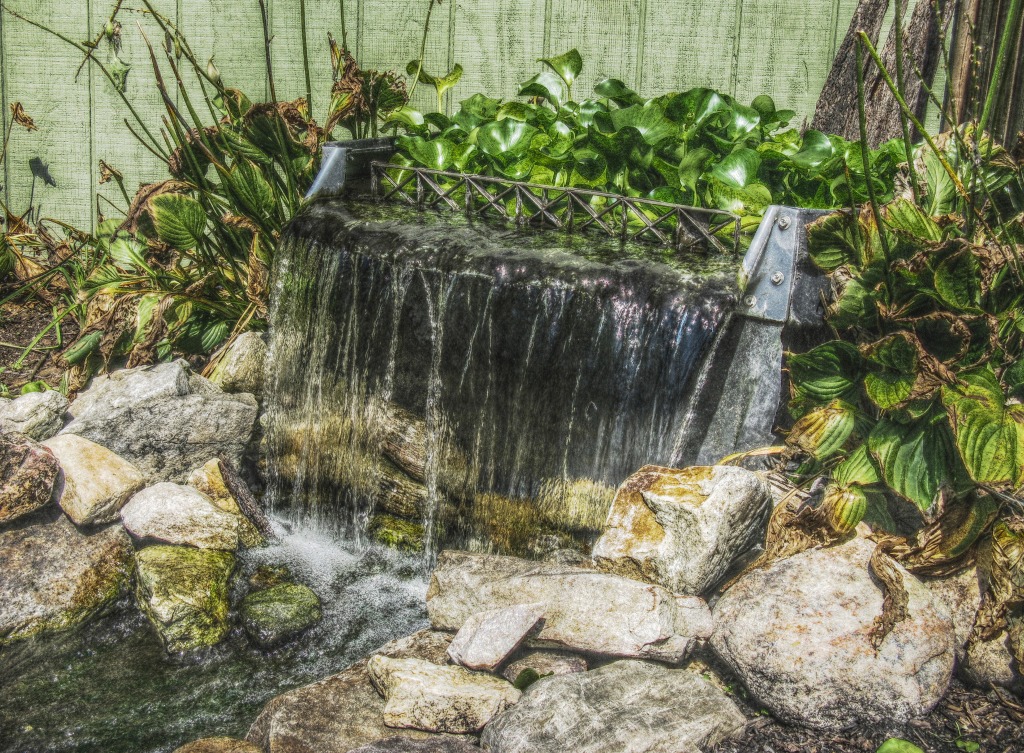 Backyard Waterfall jigsaw puzzle in Waterfalls puzzles on TheJigsawPuzzles.com