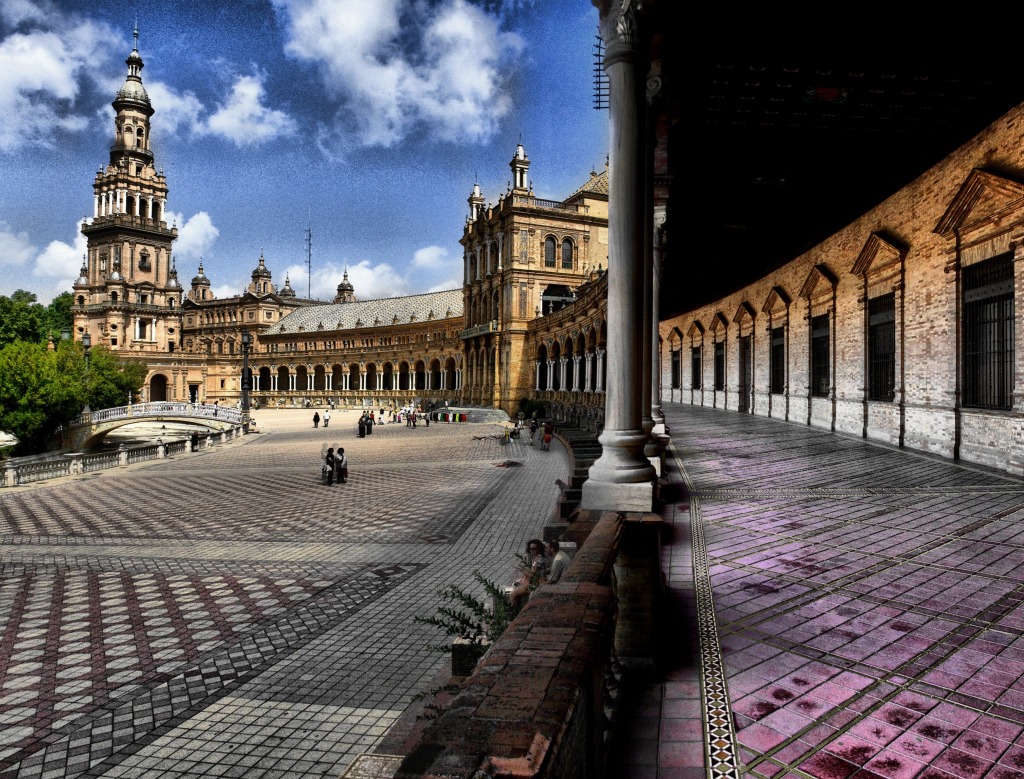 Plaza de España de Sevilla jigsaw puzzle in Street View puzzles on TheJigsawPuzzles.com