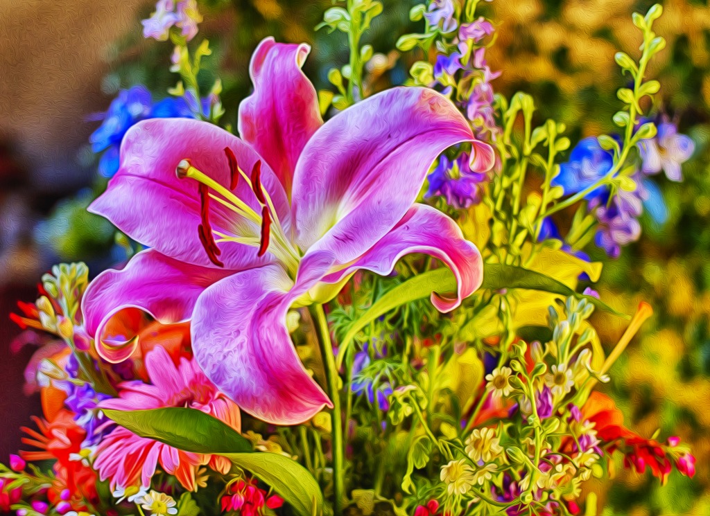 Colorful Lily jigsaw puzzle in Flowers puzzles on TheJigsawPuzzles.com