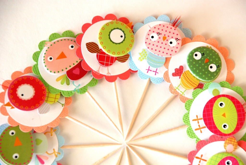 Funny Birds - Cupcake Toppers jigsaw puzzle in Handmade puzzles on TheJigsawPuzzles.com