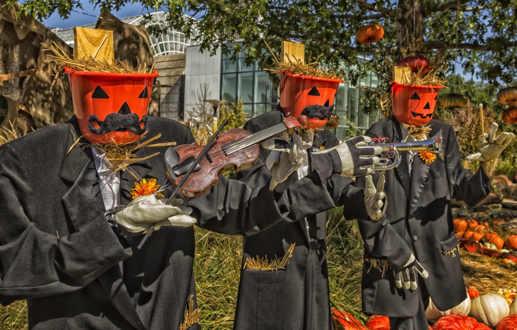 Pumpkin Head Musicians jigsaw puzzle in Handmade puzzles on TheJigsawPuzzles.com