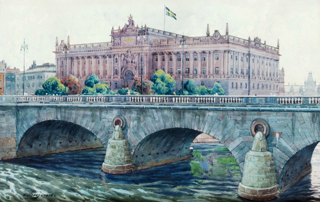 Parliament House, Stockholm, Sweden jigsaw puzzle in Bridges puzzles on TheJigsawPuzzles.com