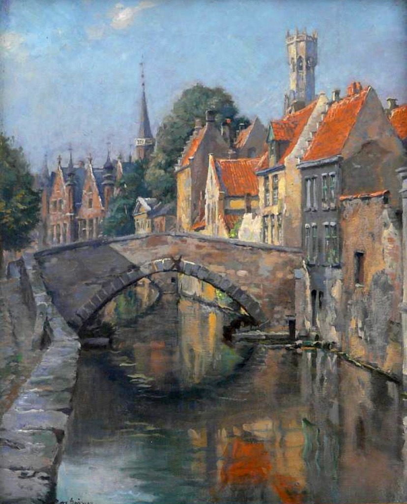 Canal in Bruges jigsaw puzzle in Bridges puzzles on TheJigsawPuzzles.com