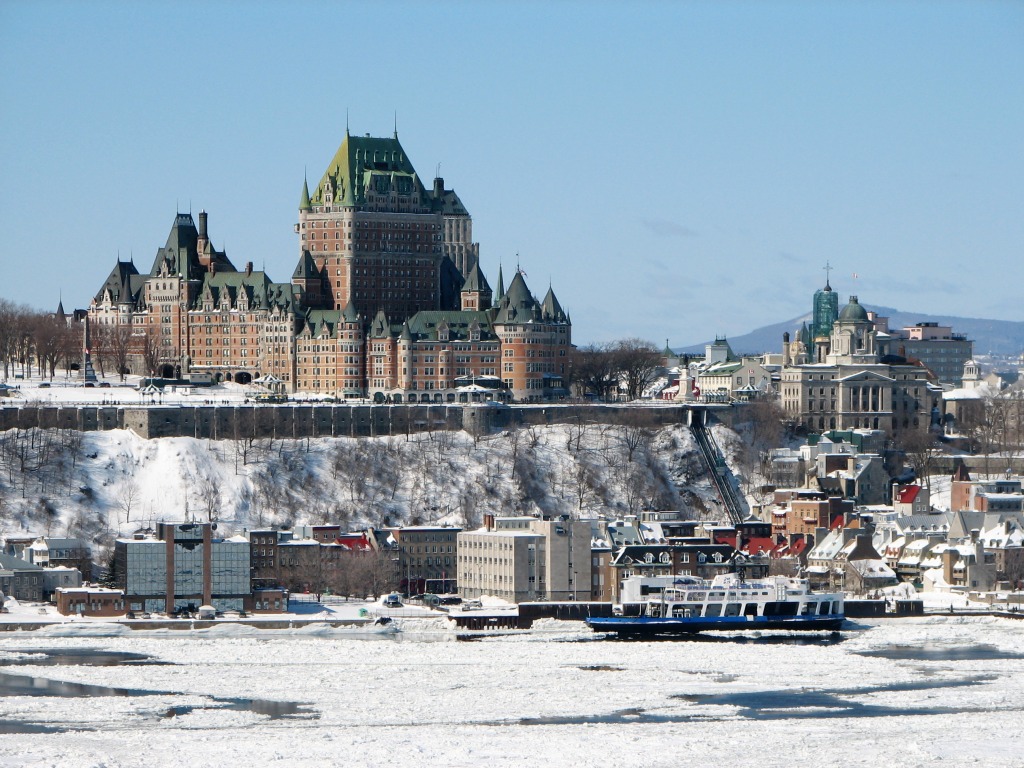 Quebec City and Chateau Frontenac, Canada jigsaw puzzle in Castles puzzles on TheJigsawPuzzles.com