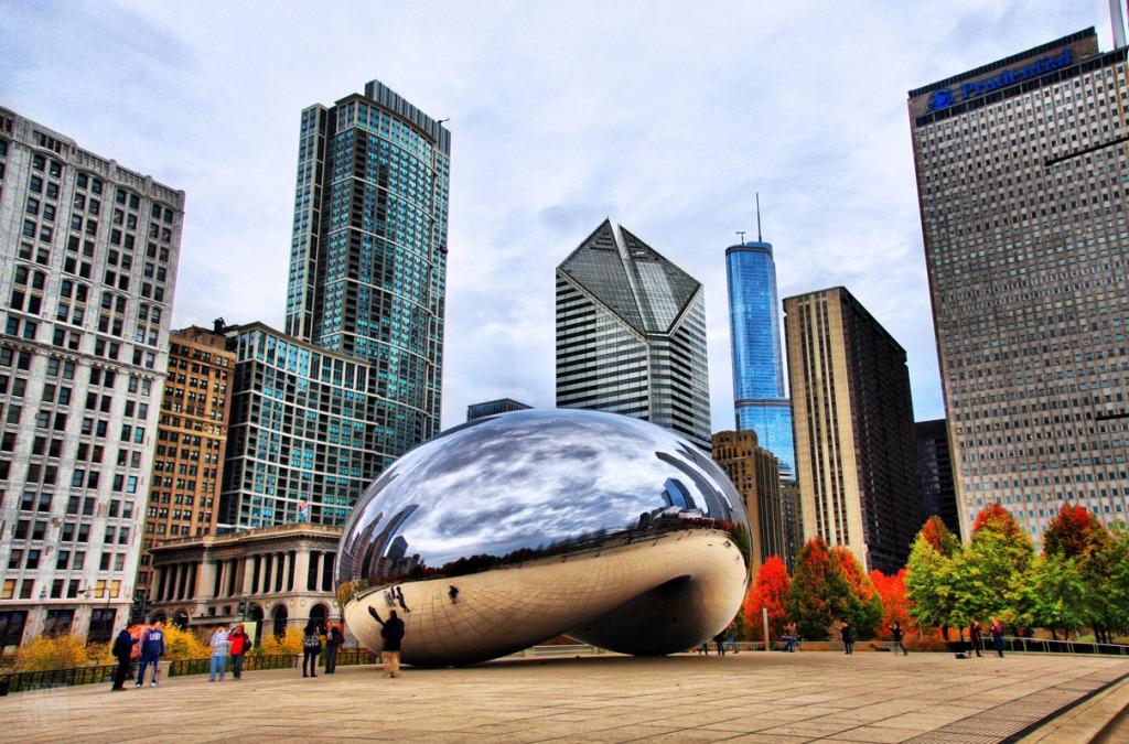 The Bean, Millennium Park, Chicago jigsaw puzzle in Street View puzzles on TheJigsawPuzzles.com