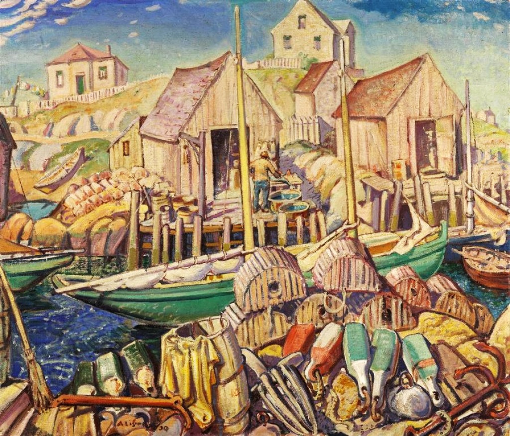 Nova Scotia Fishing Village jigsaw puzzle in Piece of Art puzzles on TheJigsawPuzzles.com