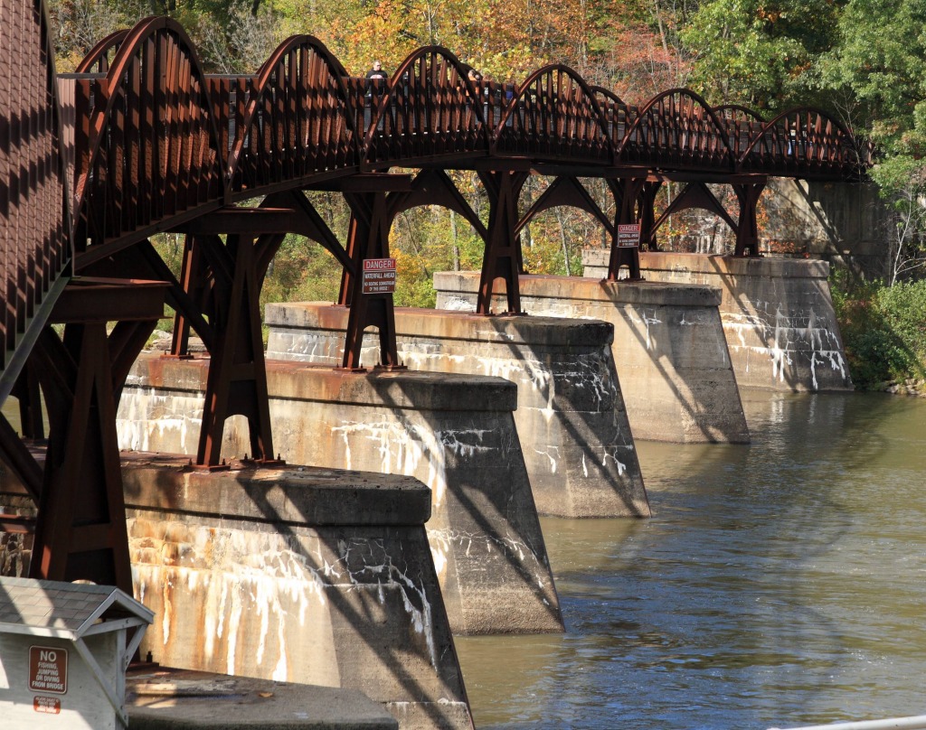 Rails-to-Trails Bridge over the Yough at Ohiopyle, PA jigsaw puzzle in Bridges puzzles on TheJigsawPuzzles.com