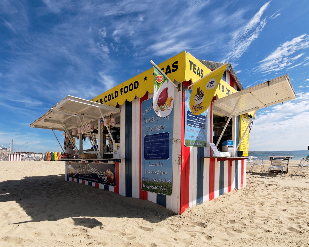 Beach shop, Weymouth, England jigsaw puzzle in Food & Bakery puzzles on TheJigsawPuzzles.com