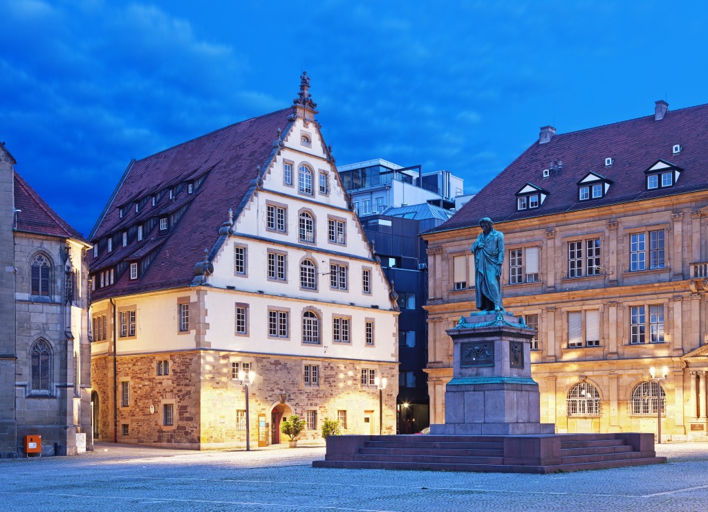 Schillerplatz in Stuttgart, Germany jigsaw puzzle in Street View puzzles on TheJigsawPuzzles.com