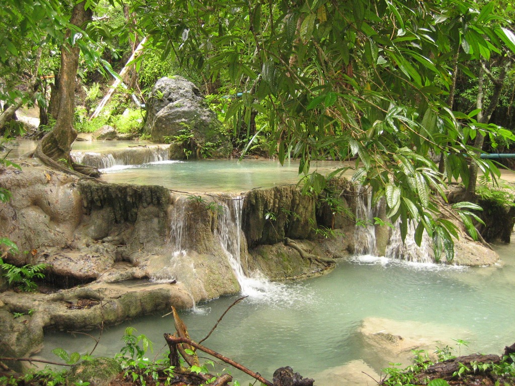 Erawan Waterfalls, Thailand jigsaw puzzle in Waterfalls puzzles on TheJigsawPuzzles.com