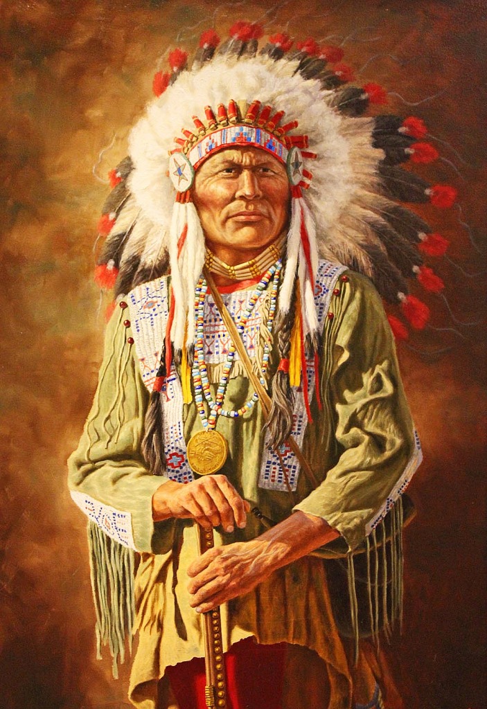 A Native American Chief jigsaw puzzle in People puzzles on TheJigsawPuzzles.com