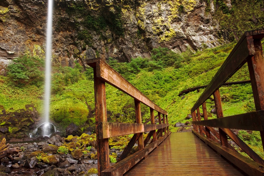 Elowah Falls in Warrendale, Oregon jigsaw puzzle in Waterfalls puzzles on TheJigsawPuzzles.com