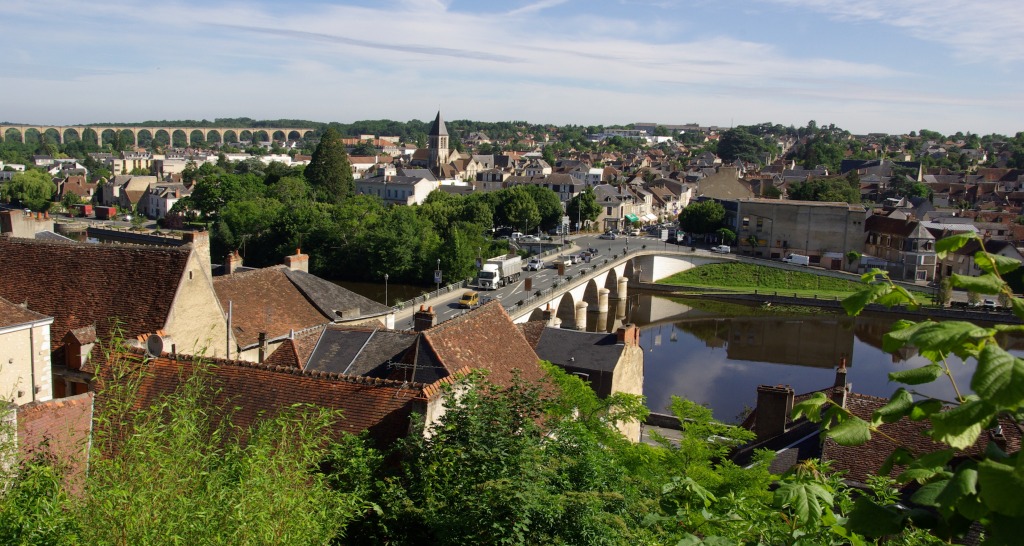 Le Blanc and Creuse River, France jigsaw puzzle in Bridges puzzles on TheJigsawPuzzles.com