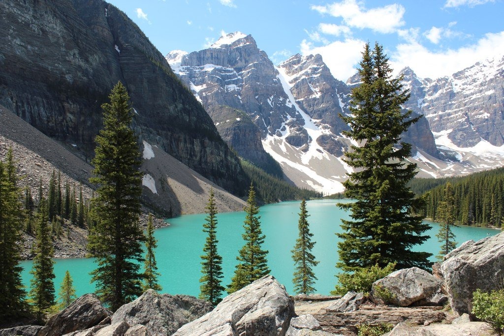 Moraine Lake, Banff National Park jigsaw puzzle in Puzzle of the Day puzzles on TheJigsawPuzzles.com