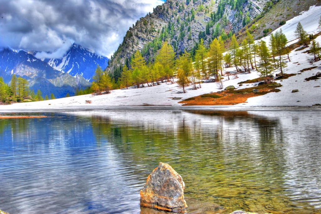 Lac D'arpy, Italy jigsaw puzzle in Great Sightings puzzles on TheJigsawPuzzles.com