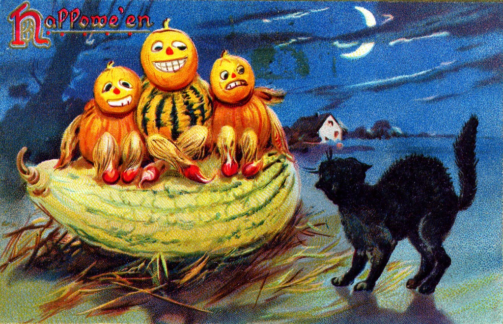 Vintage Halloween Postcard jigsaw puzzle in Halloween puzzles on TheJigsawPuzzles.com