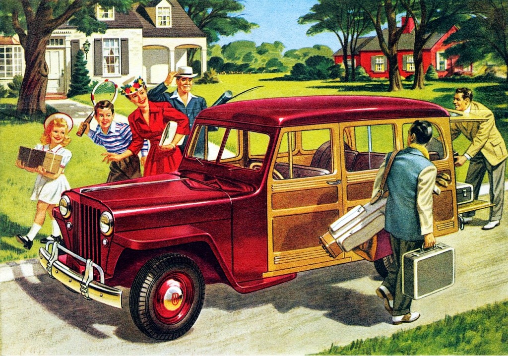 1946 Willys Jeep Station Wagon jigsaw puzzle in Cars & Bikes puzzles on TheJigsawPuzzles.com