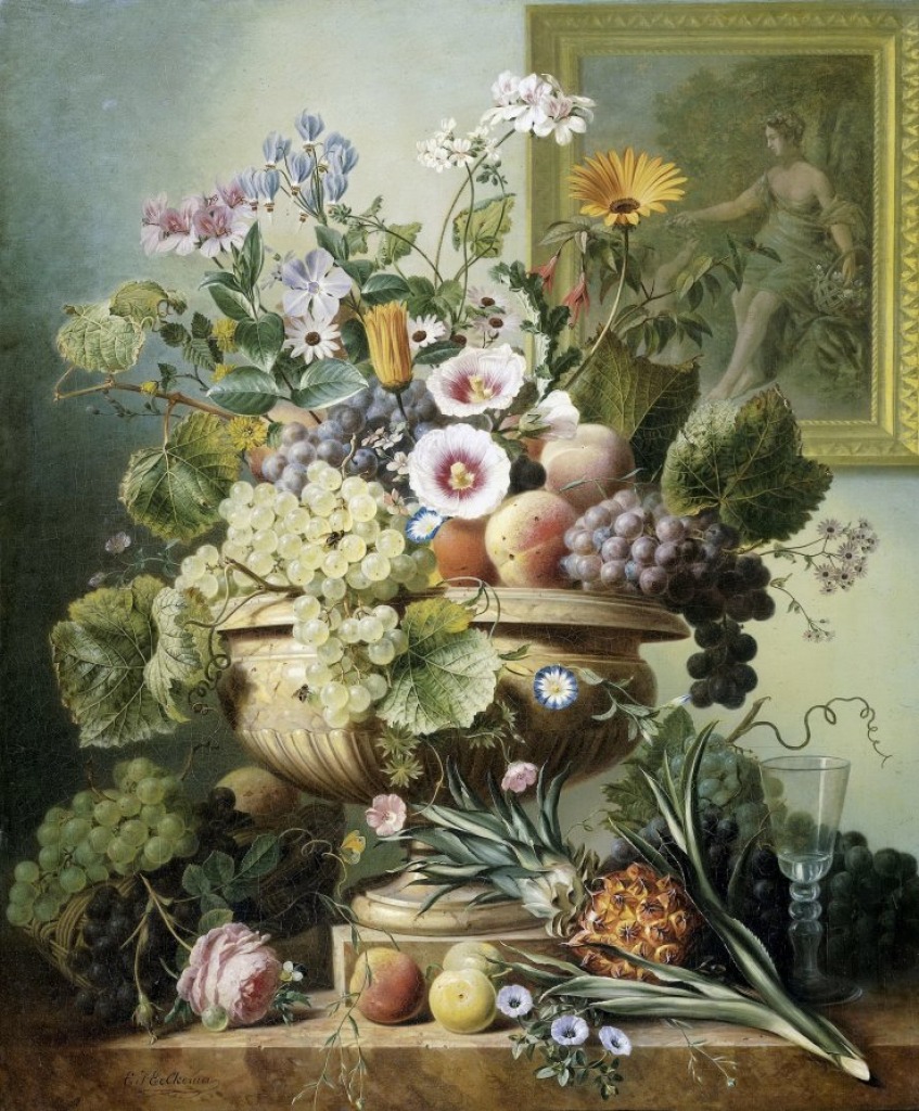 Still Life with Flowers and Fruits jigsaw puzzle in Piece of Art puzzles on TheJigsawPuzzles.com