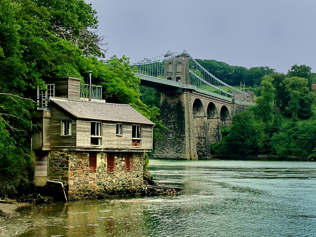 Menai Bridge, North Wales jigsaw puzzle in Bridges puzzles on TheJigsawPuzzles.com