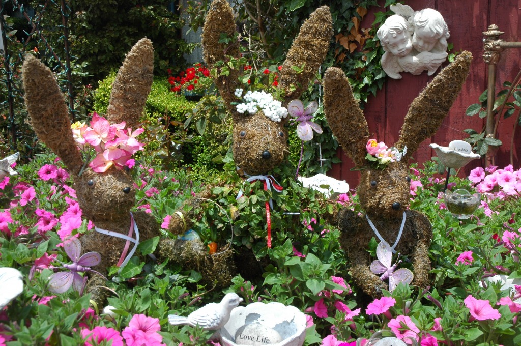 Garden Bunnies jigsaw puzzle in Flowers puzzles on TheJigsawPuzzles.com