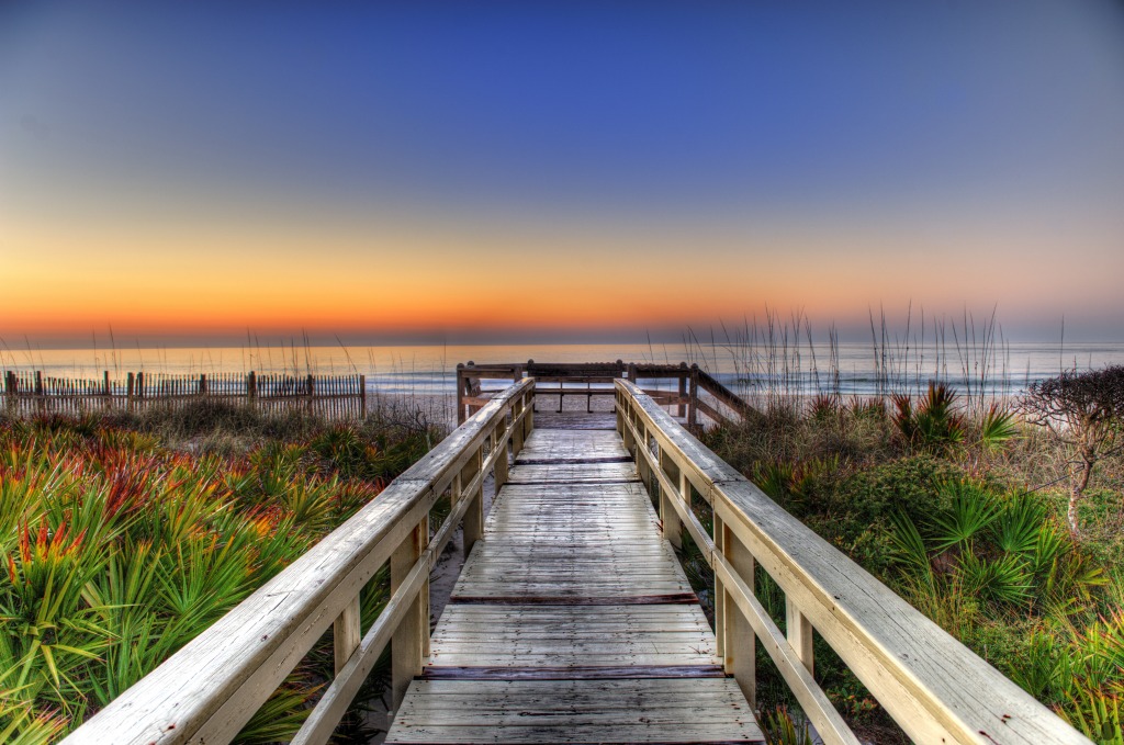 Sunrise on the Boardwalk jigsaw puzzle in Bridges puzzles on TheJigsawPuzzles.com