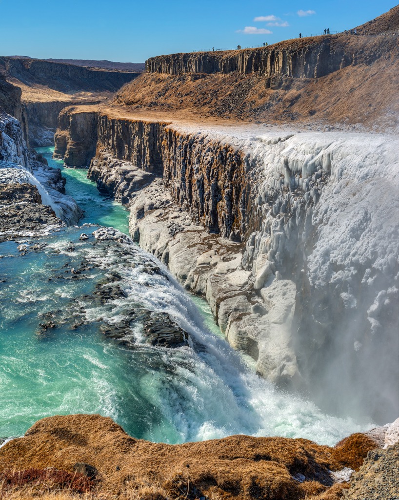 Raging Gullfoss Waterfall, Iceland jigsaw puzzle in Waterfalls puzzles on TheJigsawPuzzles.com