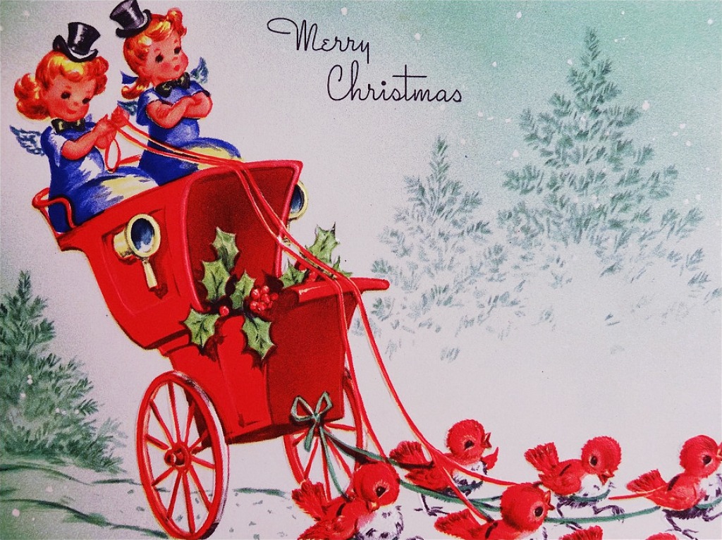 1940s Christmas Card jigsaw puzzle in Christmas & New Year puzzles on TheJigsawPuzzles.com